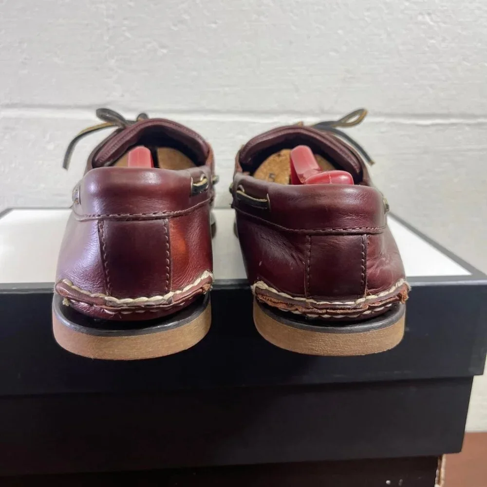 Timberland‎ Boat Shoe Moccasin 25077 Brown Leather 2 Eye Slip On Men's 10.5 US